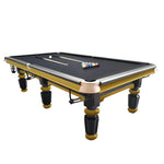 QUESLA 4.5cm with Pool Steel Elegant 9FT Thickness Slate Billiard Snooker Luxury Brass Handrail Table Detailing