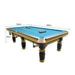 QUESLA 4.5cm with Pool Steel Elegant 9FT Thickness Slate Billiard Snooker Luxury Brass Handrail Table Detailing