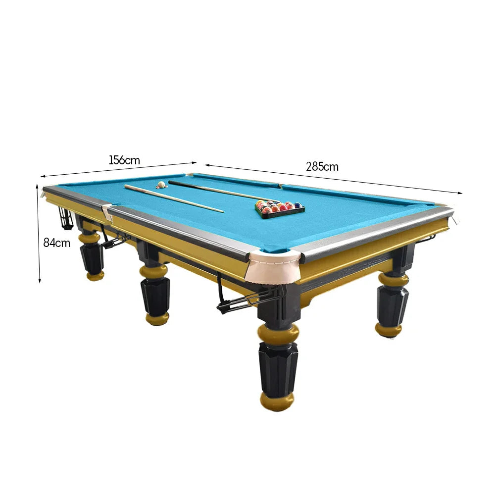 QUESLA 4.5cm with Pool Steel Elegant 9FT Thickness Slate Billiard Snooker Luxury Brass Handrail Table Detailing