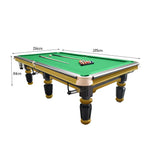 QUESLA 4.5cm with Pool Steel Elegant 9FT Thickness Slate Billiard Snooker Luxury Brass Handrail Table Detailing