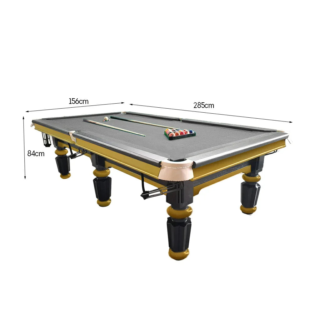 QUESLA 4.5cm with Pool Steel Elegant 9FT Thickness Slate Billiard Snooker Luxury Brass Handrail Table Detailing