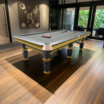 QUESLA 4.5cm with Pool Steel Elegant 9FT Thickness Slate Billiard Snooker Luxury Brass Handrail Table Detailing