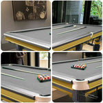 QUESLA 4.5cm with Pool Steel Elegant 9FT Thickness Slate Billiard Snooker Luxury Brass Handrail Table Detailing