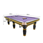 QUESLA 4.5cm with Pool Steel Elegant 9FT Thickness Slate Billiard Snooker Luxury Brass Handrail Table Detailing