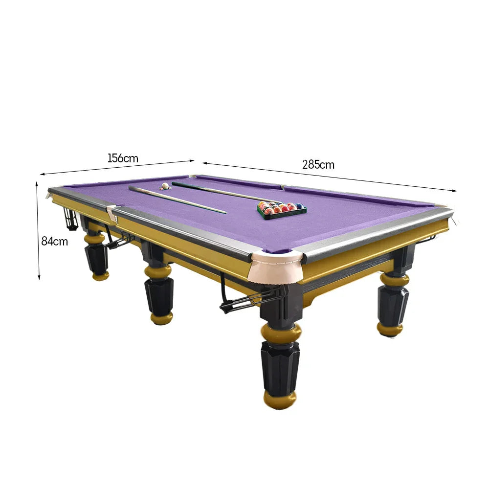 QUESLA 4.5cm with Pool Steel Elegant 9FT Thickness Slate Billiard Snooker Luxury Brass Handrail Table Detailing
