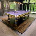 QUESLA 4.5cm with Pool Steel Elegant 9FT Thickness Slate Billiard Snooker Luxury Brass Handrail Table Detailing