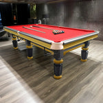 QUESLA 4.5cm with Pool Steel Elegant 9FT Thickness Slate Billiard Snooker Luxury Brass Handrail Table Detailing