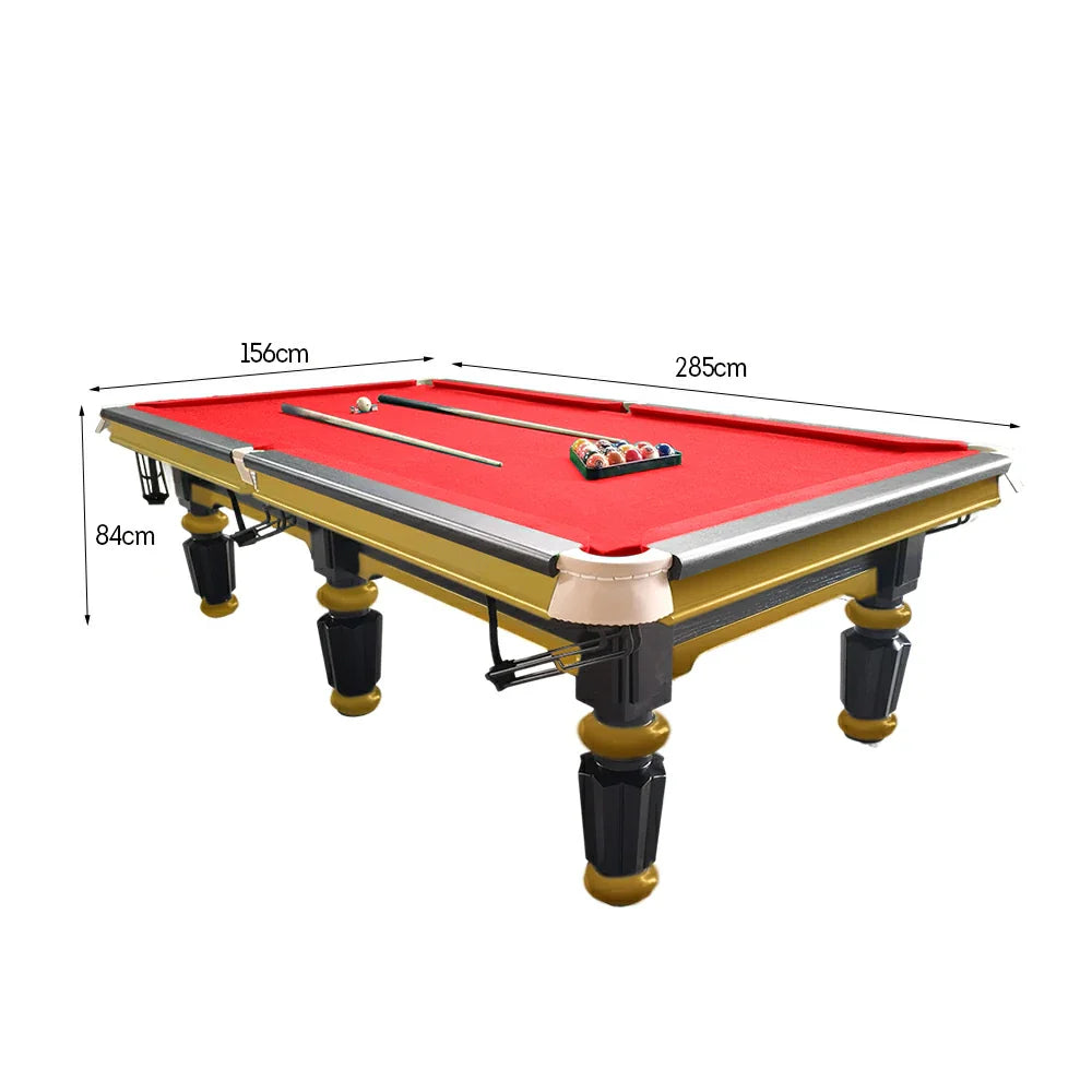 QUESLA 4.5cm with Pool Steel Elegant 9FT Thickness Slate Billiard Snooker Luxury Brass Handrail Table Detailing