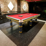 QUESLA 4.5cm with Pool Steel Elegant 9FT Thickness Slate Billiard Snooker Luxury Brass Handrail Table Detailing