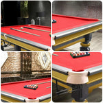 QUESLA 4.5cm with Pool Steel Elegant 9FT Thickness Slate Billiard Snooker Luxury Brass Handrail Table Detailing