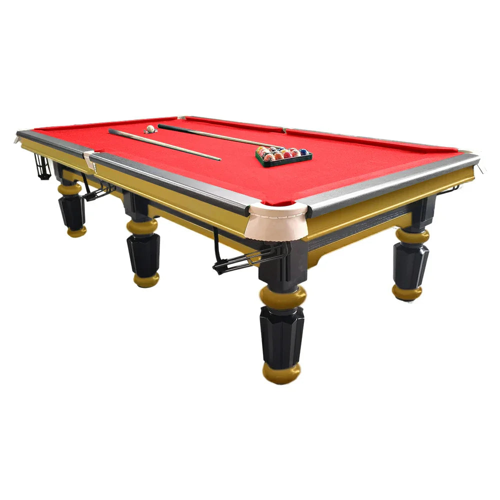 QUESLA 4.5cm with Pool Steel Elegant 9FT Thickness Slate Billiard Snooker Luxury Brass Handrail Table Detailing