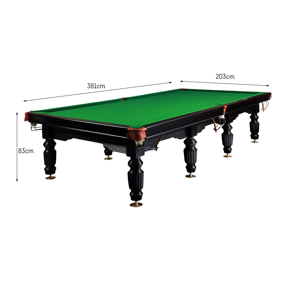 QUESLA 45mm 12FT Table Thickness Luxury - Snooker/Billiard Slate Black&Green