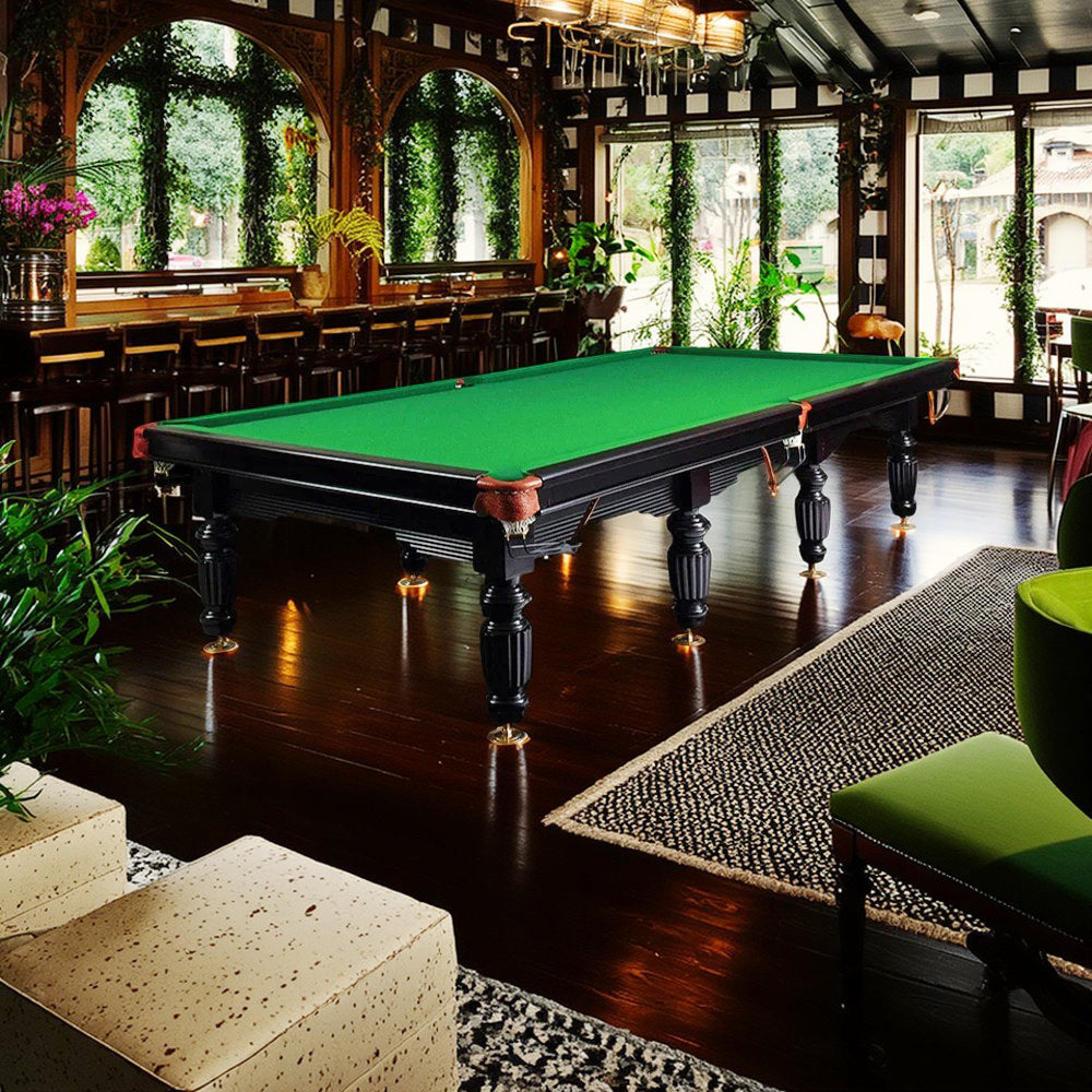QUESLA 45mm 12FT Table Thickness Luxury - Snooker/Billiard Slate Black&Green