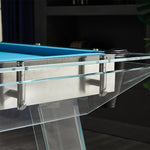 QUESLA L041 Tempered 7/8/9FT Glass Table Top Billiard Marble Transparent Frame