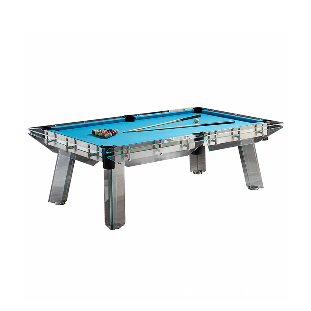 QUESLA L041 Tempered 7/8/9FT Glass Table Top Billiard Marble Transparent Frame