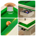 CUETIQ Return MDF 2-IN-1 Billiard Training Table/Dining Table Ball - Pool Table Auto Green