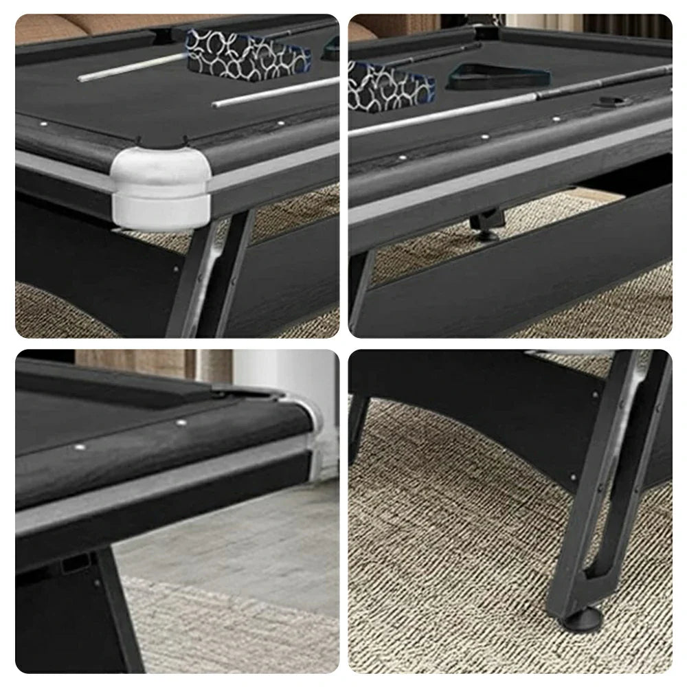 CUETIQ 9FT Table Professional Heavy-Duty - Luxury Frame, Table, Space-Saving Billiards Pool Modern Iron-Leg Design