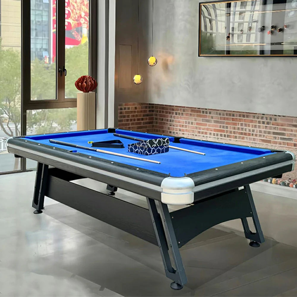 CUETIQ 9FT Table Professional Heavy-Duty - Luxury Frame, Table, Space-Saving Billiards Pool Modern Iron-Leg Design
