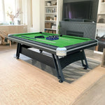 CUETIQ 9FT Table Professional Heavy-Duty - Luxury Frame, Table, Space-Saving Billiards Pool Modern Iron-Leg Design