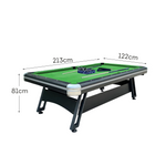 CUETIQ 3-in-1 Space-Saving, - Table Office - Combo Tennis, Durable, Billiards, Modern Table 7FT Iron-Leg Pool Desk Design