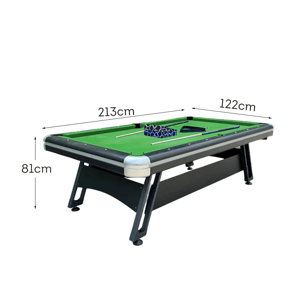 CUETIQ 7FT Heavy-Duty Billiards Pool Professional Luxury Frame, Table, Space-Saving Modern - Table Iron-Leg Design