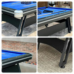 CUETIQ 8FT Frame, Space-Saving Table, Luxury Professional Heavy-Duty Table Iron-Leg Billiards Modern Pool - Design