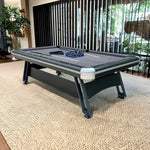CUETIQ 9FT Table Professional Heavy-Duty - Luxury Frame, Table, Space-Saving Billiards Pool Modern Iron-Leg Design