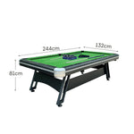 CUETIQ 8FT Frame, Space-Saving Table, Luxury Professional Heavy-Duty Table Iron-Leg Billiards Modern Pool - Design
