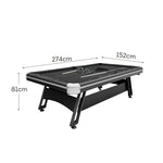 CUETIQ 9FT Table Professional Heavy-Duty - Luxury Frame, Table, Space-Saving Billiards Pool Modern Iron-Leg Design
