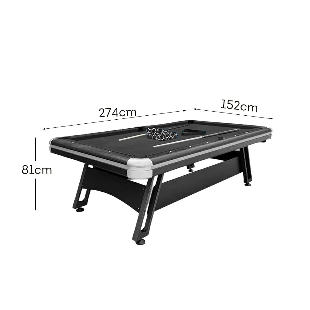 CUETIQ 9FT Table Professional Heavy-Duty - Luxury Frame, Table, Space-Saving Billiards Pool Modern Iron-Leg Design