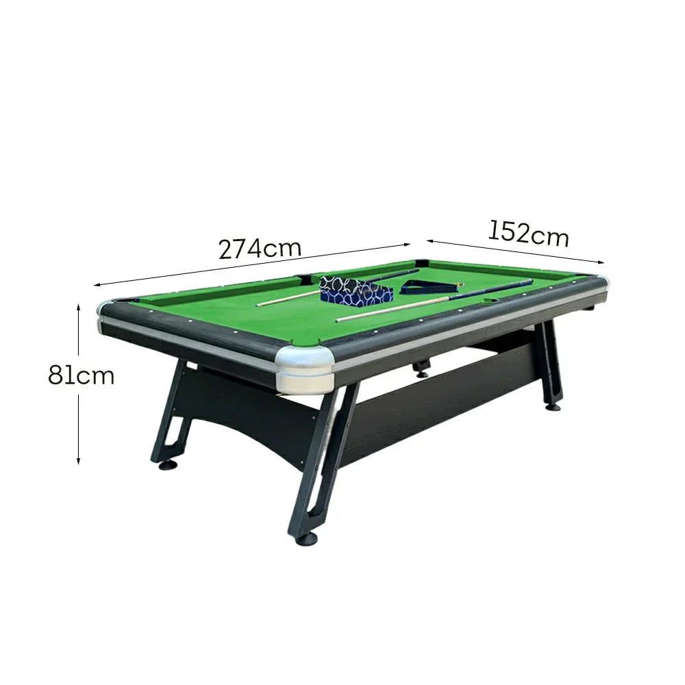 CUETIQ 9FT Table Professional Heavy-Duty - Luxury Frame, Table, Space-Saving Billiards Pool Modern Iron-Leg Design