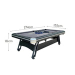 CUETIQ 3-in-1 Office 9FT Modern Billiards, Table Space-Saving, Desk Pool Tennis, Combo Durable, Iron-Leg Table - Design