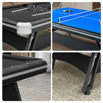 CUETIQ 3-in-1 8FT Billiards, Modern - Space-Saving, - Pool Table Table Combo Durable, Iron-Leg Office Desk Tennis, Design