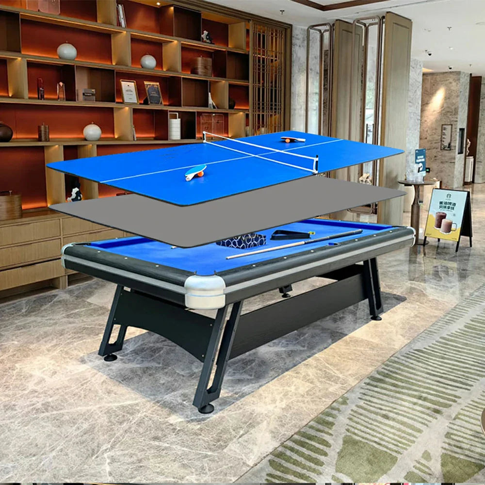 CUETIQ 3-in-1 8FT Billiards, Modern - Space-Saving, - Pool Table Table Combo Durable, Iron-Leg Office Desk Tennis, Design