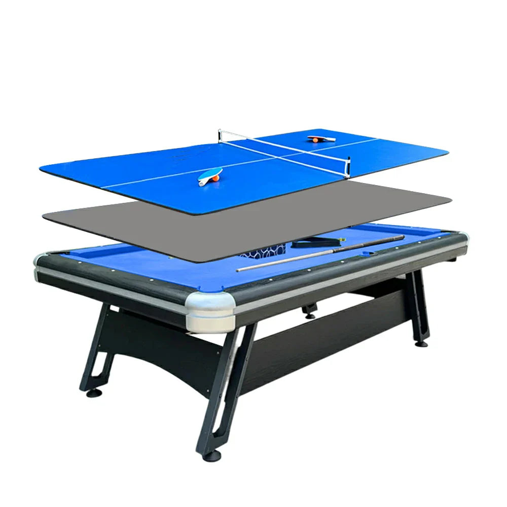 CUETIQ 3-in-1 8FT Billiards, Modern - Space-Saving, - Pool Table Table Combo Durable, Iron-Leg Office Desk Tennis, Design