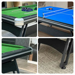 CUETIQ 3-in-1 Office 9FT Modern Billiards, Table Space-Saving, Desk Pool Tennis, Combo Durable, Iron-Leg Table - Design