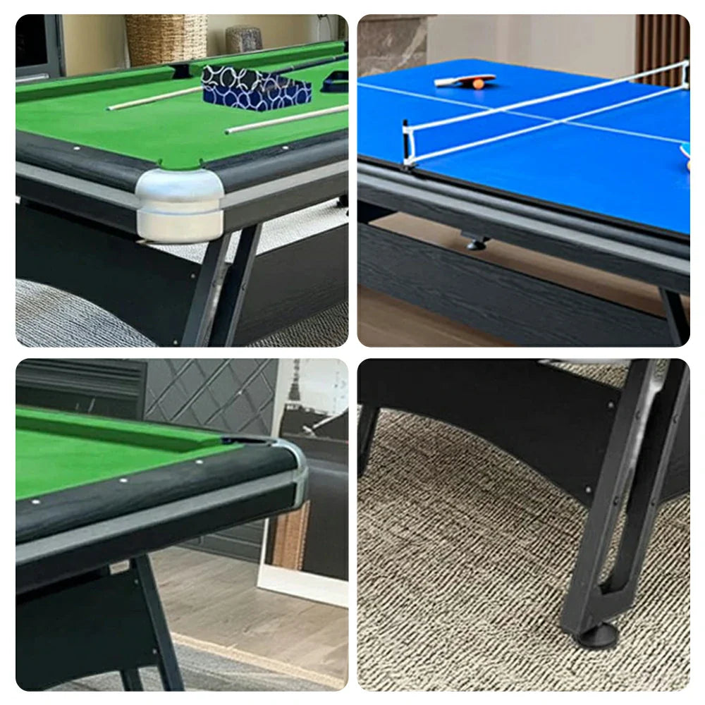 CUETIQ 3-in-1 8FT Billiards, Modern - Space-Saving, - Pool Table Table Combo Durable, Iron-Leg Office Desk Tennis, Design