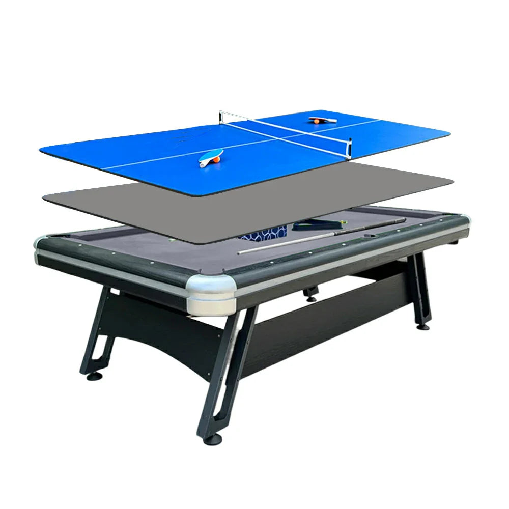 CUETIQ 3-in-1 8FT Billiards, Modern - Space-Saving, - Pool Table Table Combo Durable, Iron-Leg Office Desk Tennis, Design