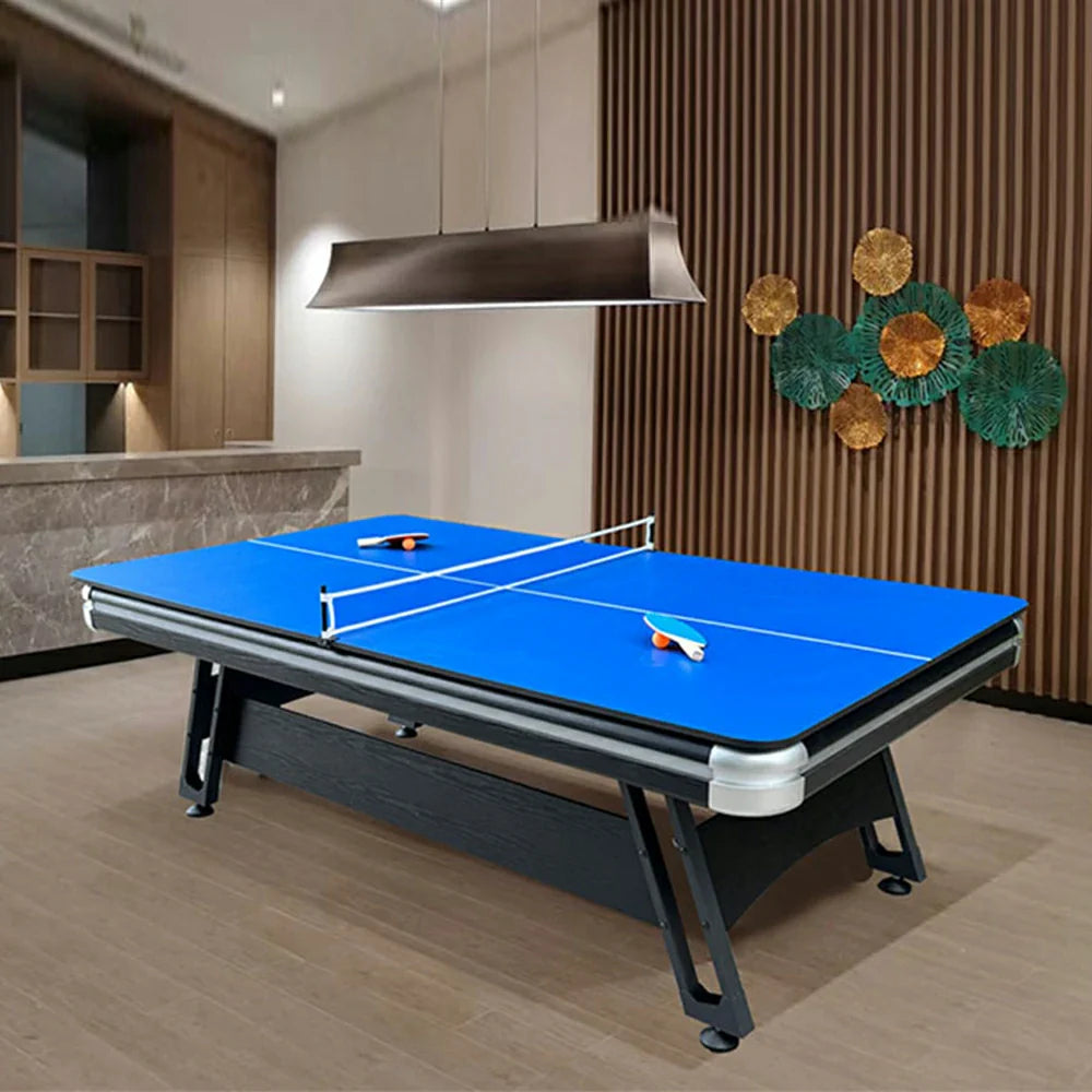 CUETIQ 3-in-1 8FT Billiards, Modern - Space-Saving, - Pool Table Table Combo Durable, Iron-Leg Office Desk Tennis, Design
