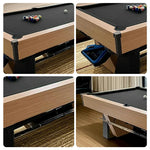 CUETIQ 8FT Automatic Ball Marble - Modern Black Build, Professional-Grade Table Heavy-Duty Frame, Luxury Return, Pool Design