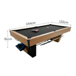 CUETIQ 8FT Automatic Ball Marble - Modern Black Build, Professional-Grade Table Heavy-Duty Frame, Luxury Return, Pool Design