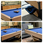 CUETIQ 9FT Professional-Grade Heavy-Duty Automatic Black Pool Marble Modern Table Build, - Ball Return, Luxury Frame, Design