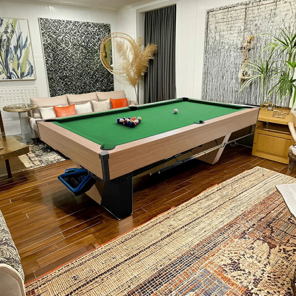 CUETIQ 9FT Professional-Grade Heavy-Duty Automatic Black Pool Marble Modern Table Build, - Ball Return, Luxury Frame, Design