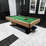 CUETIQ 8FT Automatic Ball Marble - Modern Black Build, Professional-Grade Table Heavy-Duty Frame, Luxury Return, Pool Design