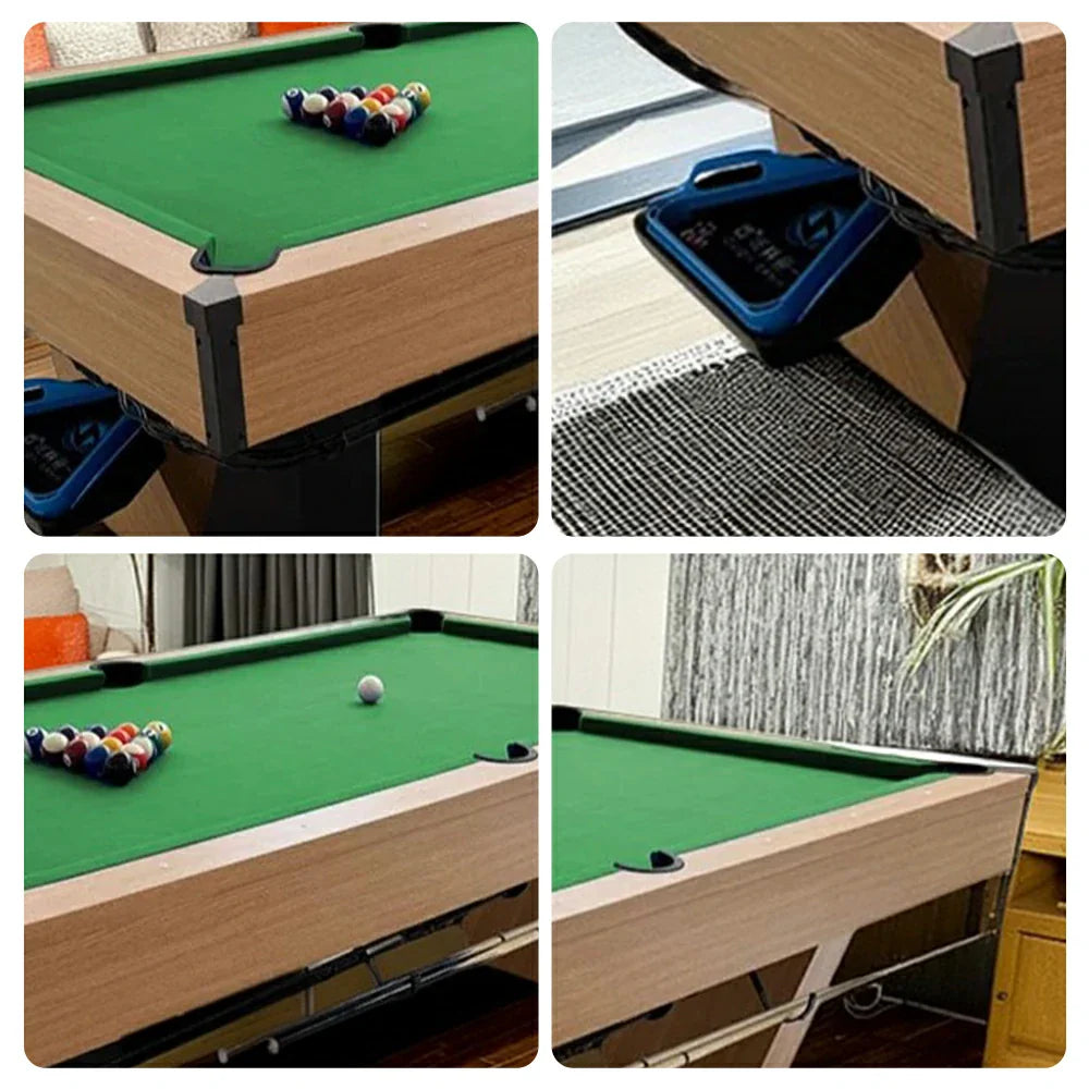 CUETIQ 9FT Professional-Grade Heavy-Duty Automatic Black Pool Marble Modern Table Build, - Ball Return, Luxury Frame, Design