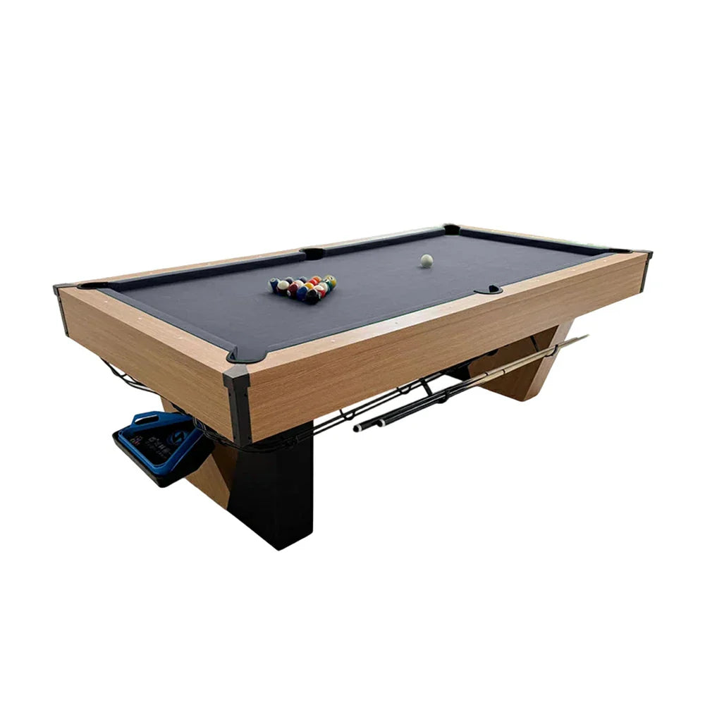 CUETIQ 8FT Automatic Ball Marble - Modern Black Build, Professional-Grade Table Heavy-Duty Frame, Luxury Return, Pool Design
