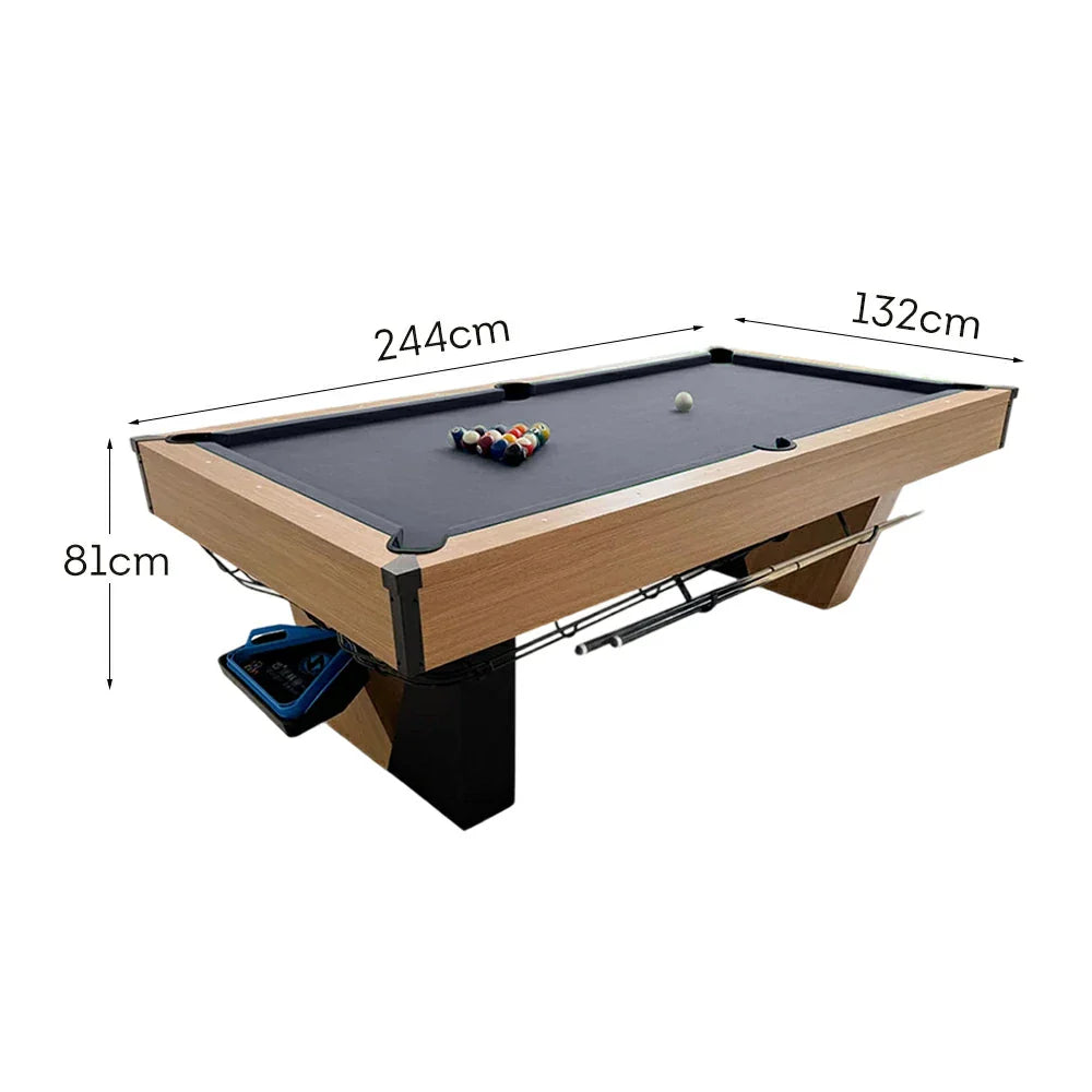 CUETIQ 8FT Automatic Ball Marble - Modern Black Build, Professional-Grade Table Heavy-Duty Frame, Luxury Return, Pool Design