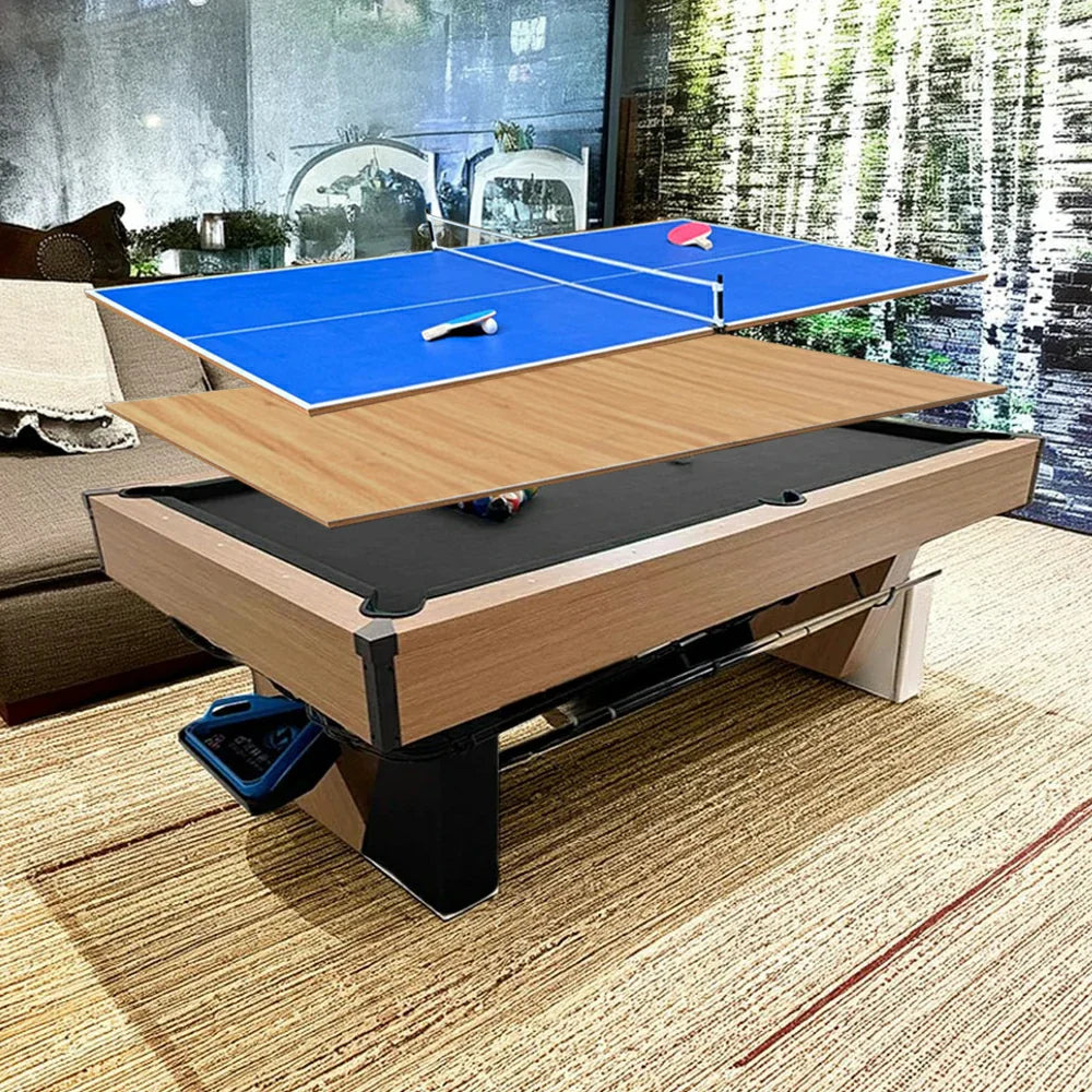 CUETIQ 8FT Pool - Ball Multi-Function Automatic Marble 3-in-1 Table Return, Black Design