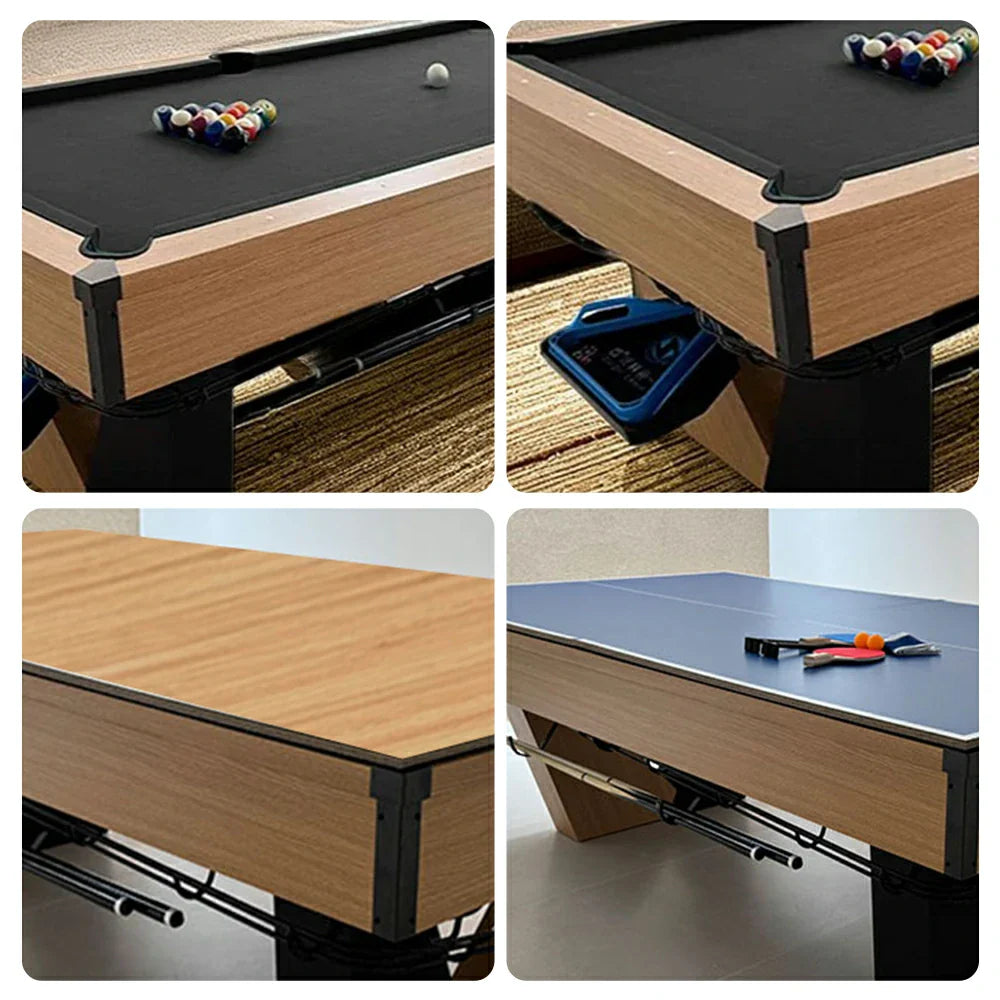 CUETIQ 8FT Pool - Ball Multi-Function Automatic Marble 3-in-1 Table Return, Black Design
