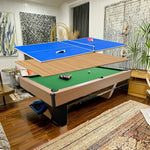 CUETIQ 8FT Pool - Ball Multi-Function Automatic Marble 3-in-1 Table Return, Black Design